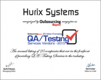 Hurix Among 25 Most Promising QA/Testing Services Vendors 2015 by Outsourcing Gazette